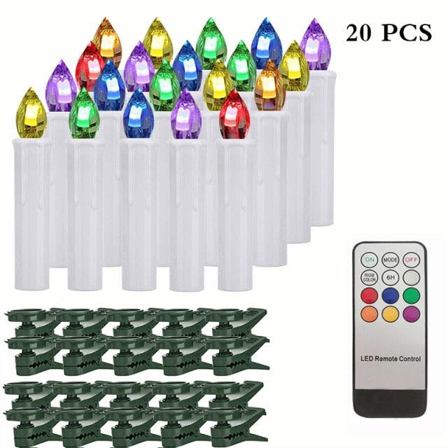 Bougies Taper LED sans Flamme Blanc Chaud avec Télécommande