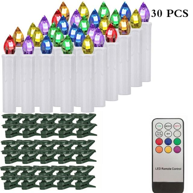 Bougies Taper LED sans Flamme Blanc Chaud avec Télécommande