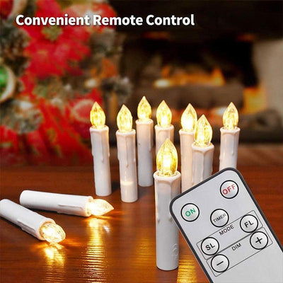 Warm White LED Flameless Taper Candles with Remote