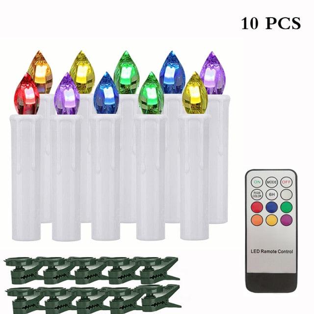 Bougies Taper LED sans Flamme Blanc Chaud avec Télécommande