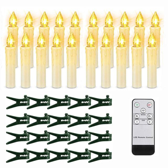 Bougies Taper LED sans Flamme Blanc Chaud avec Télécommande