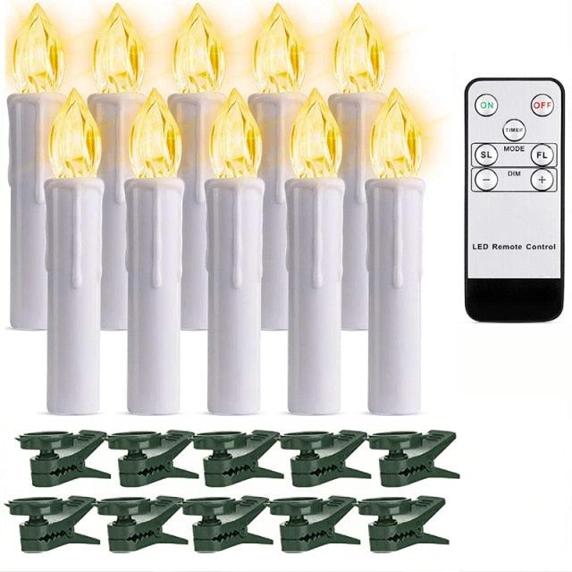 Bougies Taper LED sans Flamme Blanc Chaud avec Télécommande