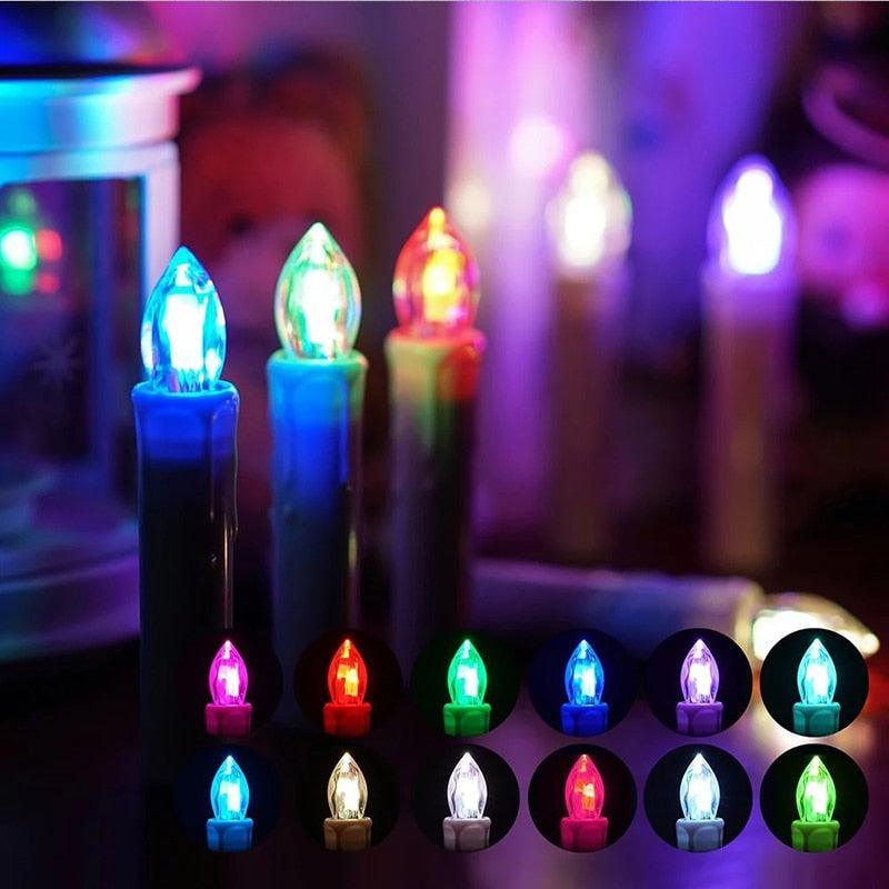 Bougies Taper LED sans Flamme Blanc Chaud avec Télécommande