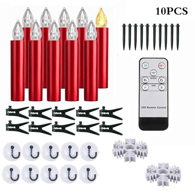 Bougies Taper LED sans Flamme Blanc Chaud avec Télécommande