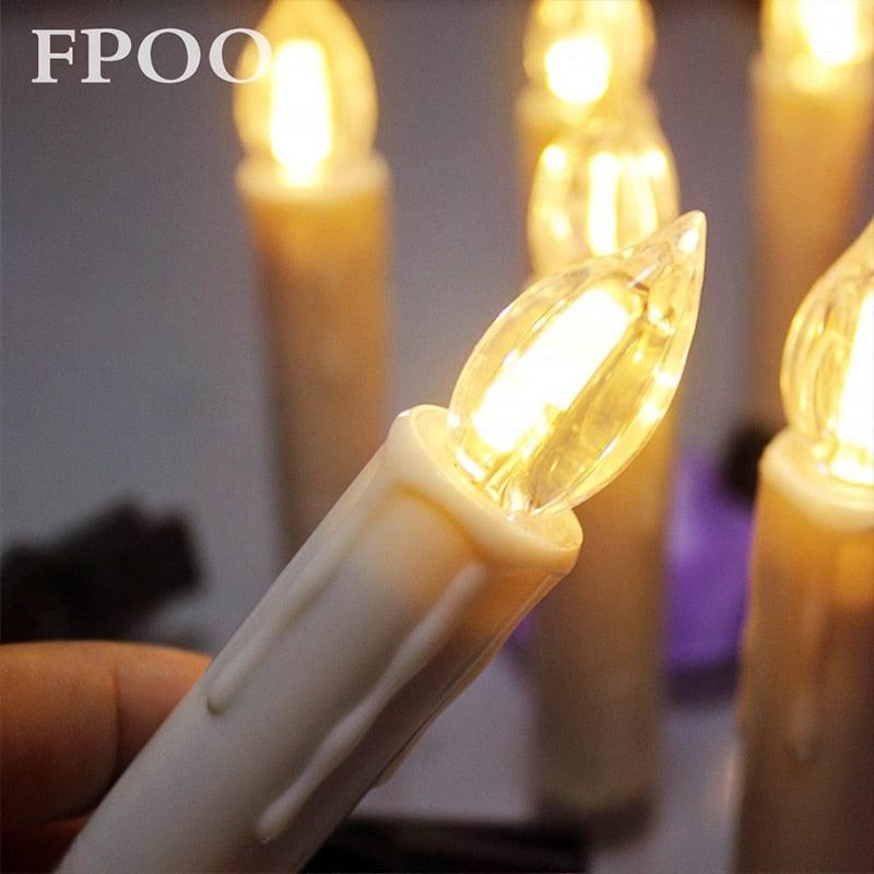 Bougies Taper LED sans Flamme Blanc Chaud avec Télécommande