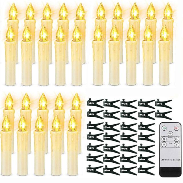 Bougies Taper LED sans Flamme Blanc Chaud avec Télécommande