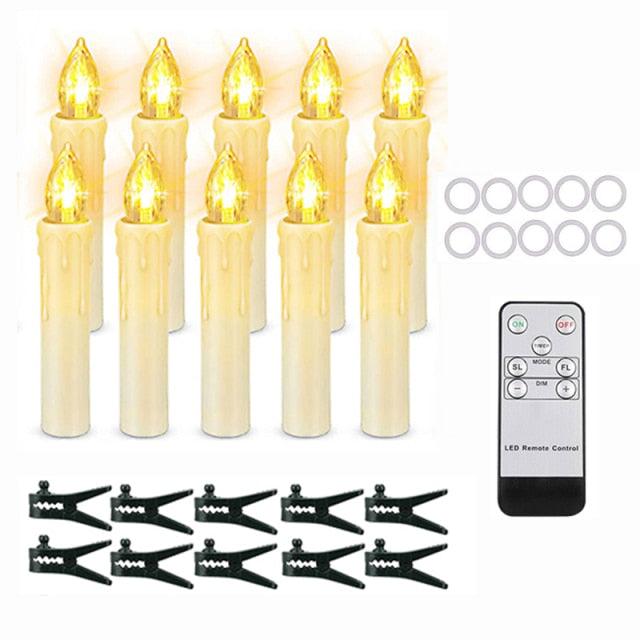 Bougies Taper LED sans Flamme Blanc Chaud avec Télécommande