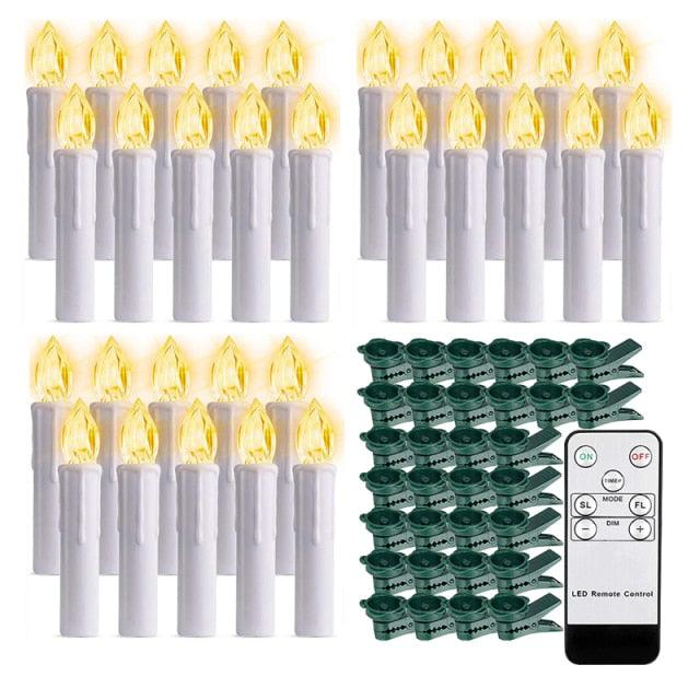 Bougies Taper LED sans Flamme Blanc Chaud avec Télécommande