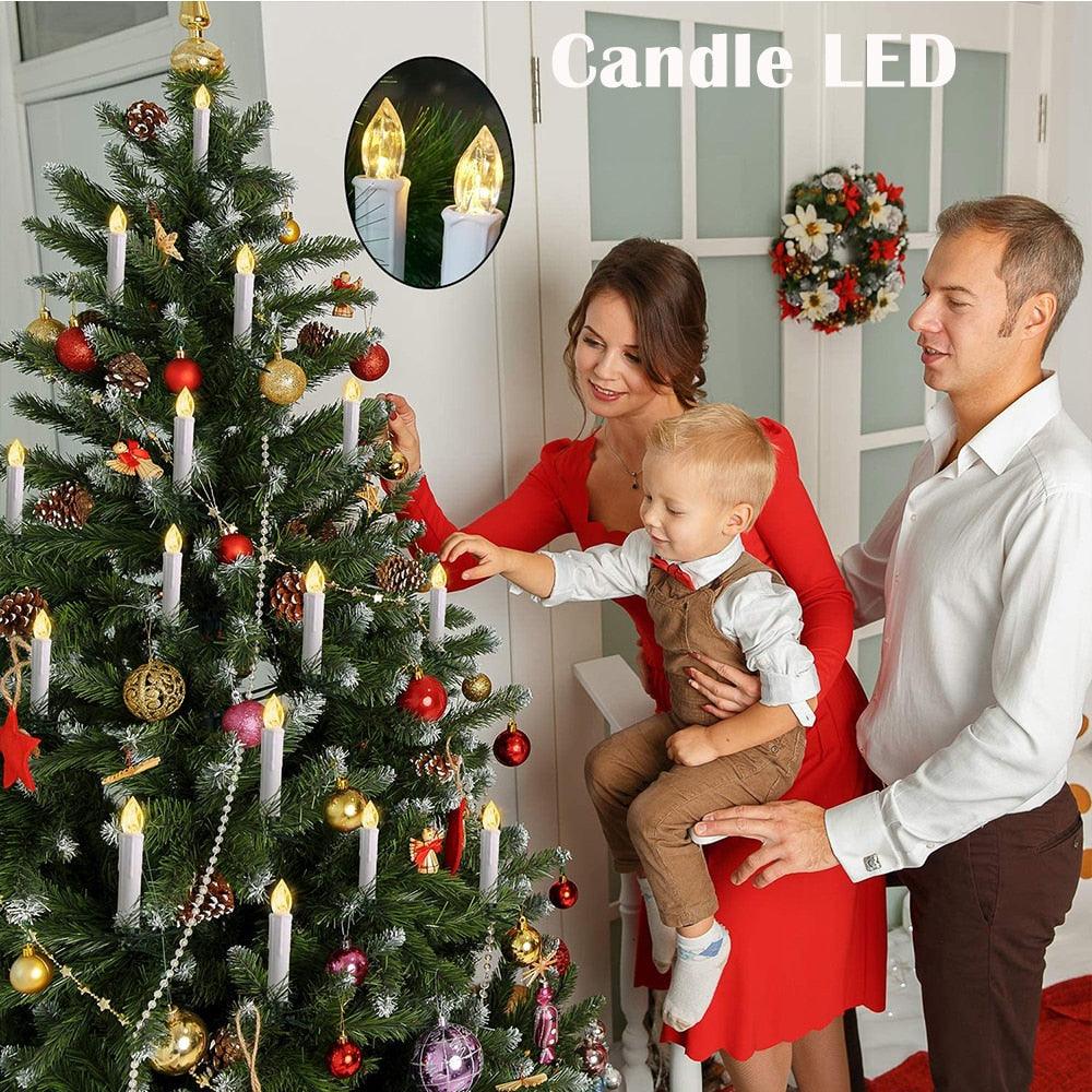 Bougies Taper LED sans Flamme Blanc Chaud avec Télécommande