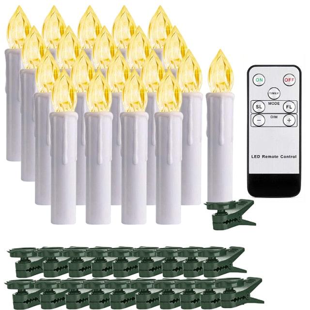Bougies Taper LED sans Flamme Blanc Chaud avec Télécommande