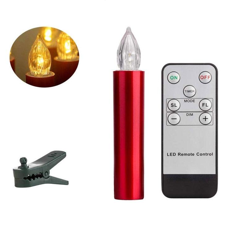 Velas de Taper Sin Llama Color Marfil con Temporizador a Control Remoto