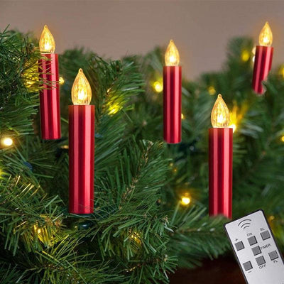 Ivory Flameless Taper Candles with Remote Timer