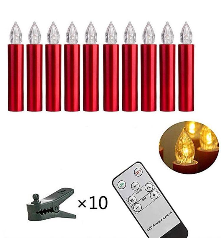 Velas de Taper Sin Llama Color Marfil con Temporizador a Control Remoto