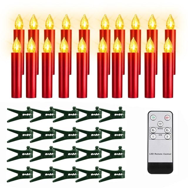 Velas de Taper Sin Llama Color Marfil con Temporizador a Control Remoto