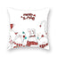 Funda de Almohada Roja de Navidad con Diseño de Santa y Muñeco de Nieve