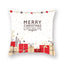 Funda de Almohada Roja de Navidad con Diseño de Santa y Muñeco de Nieve