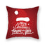 Funda de Almohada Roja de Navidad con Diseño de Santa y Muñeco de Nieve