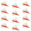 Chubby Chernobyl Ant Orange Foam Grasshopper Flies - 12 Pack Size 10 - Korvel