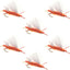 Chubby Chernobyl Ant - Orange Foam Grasshopper Flies (Pack of 6, Size 10) - Korvel