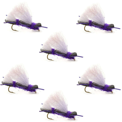 Vibrant Purple Foam Grasshopper Flies - Size 10 (Pack of 6) - Korvel