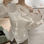 Camisa Elegante Blanca con Volantes y Espalda Descubierta