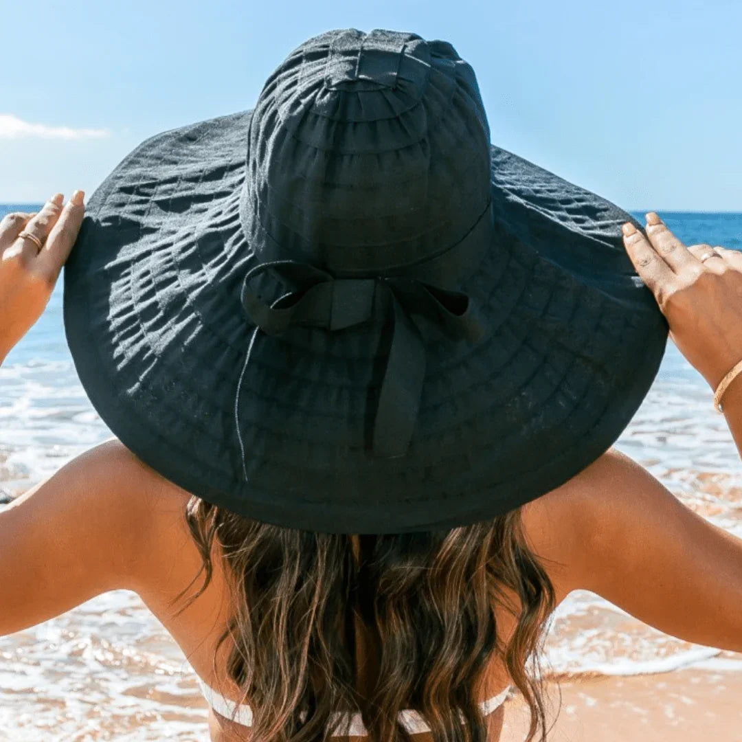 Classic Bow Accent Sunhat with Extra Wide Brim