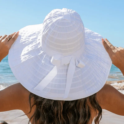 Classic Bow Accent Sunhat with Extra Wide Brim