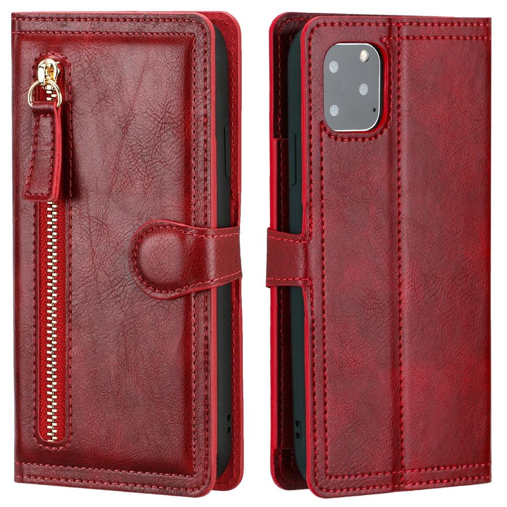 Elegant Retro PU Leather Flip Case for iPhone 14/13/12/11 Series with Card Holder - Korvel