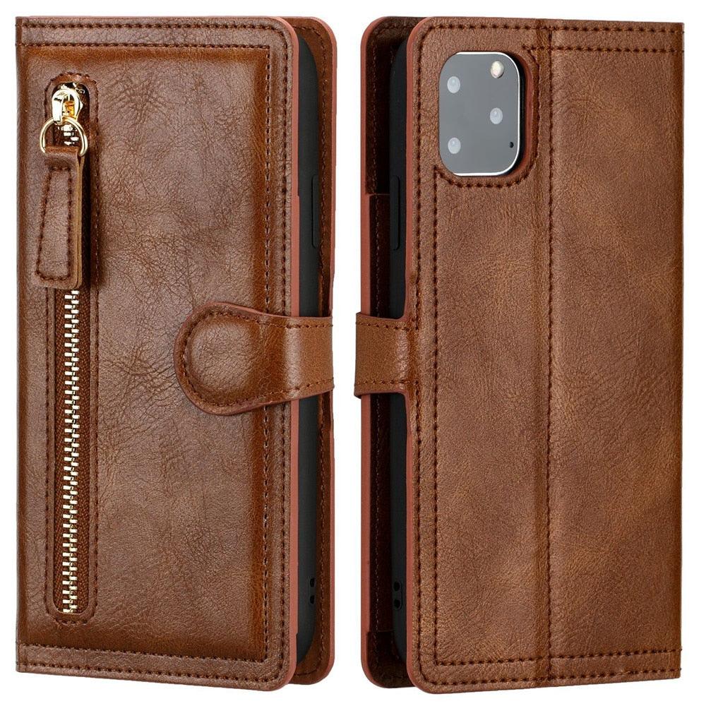 Elegant Retro PU Leather Flip Case for iPhone 14/13/12/11 Series with Card Holder - Korvel