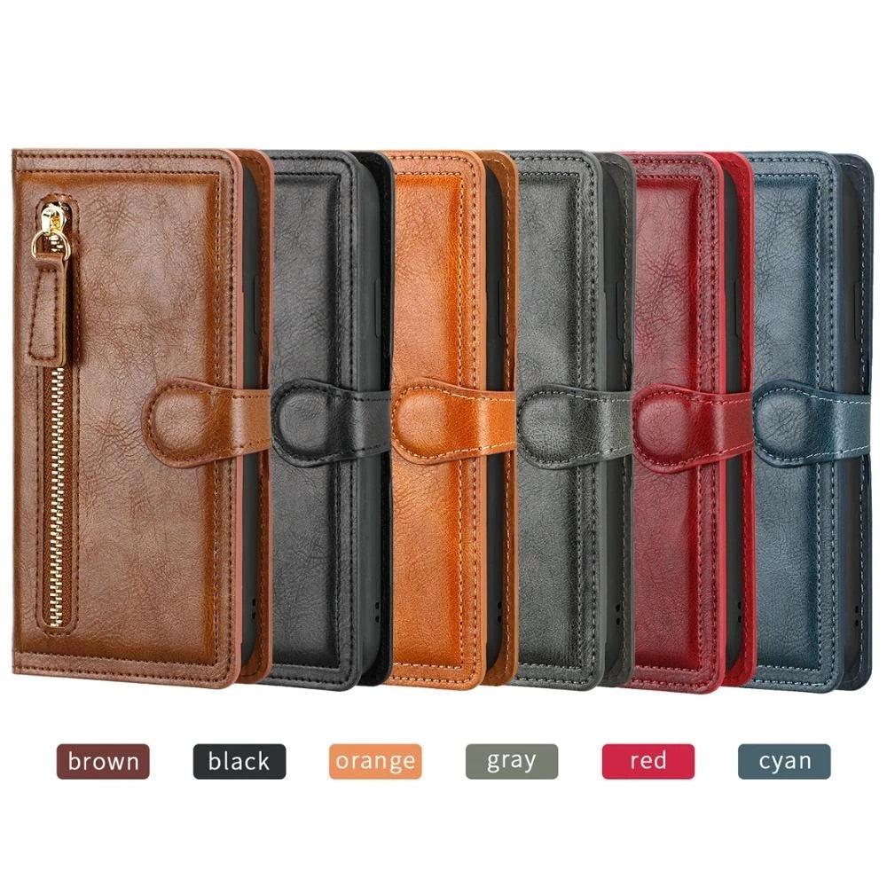 Elegant Retro PU Leather Flip Case for iPhone 14/13/12/11 Series with Card Holder - Korvel