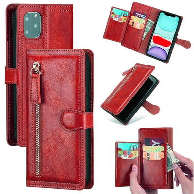 Elegant Retro PU Leather Flip Case for iPhone 14/13/12/11 Series with Card Holder - Korvel