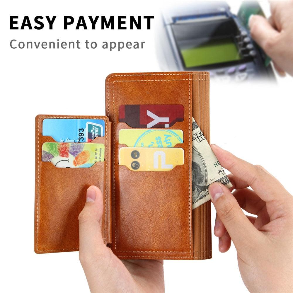 Elegant Retro PU Leather Flip Case for iPhone 14/13/12/11 Series with Card Holder - Korvel