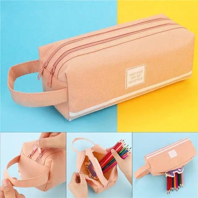 Trousse à crayons classique colorée grande capacité pour étudiants
