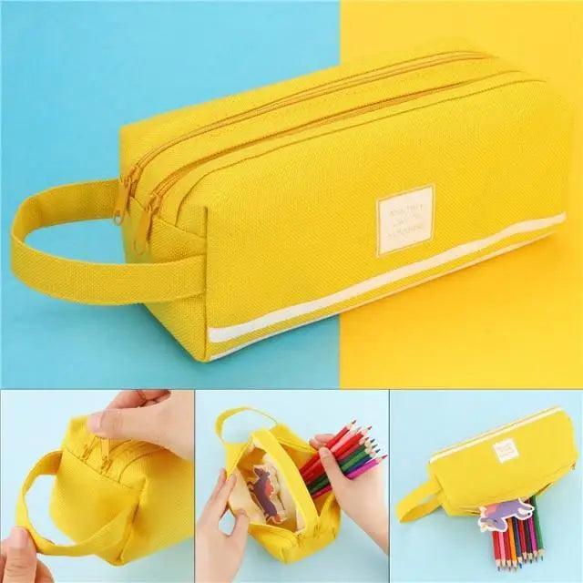 Trousse à crayons classique colorée grande capacité pour étudiants