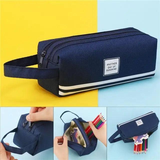 Trousse à crayons classique colorée grande capacité pour étudiants