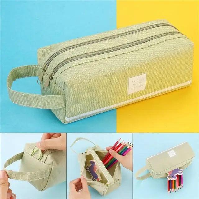 Trousse à crayons classique colorée grande capacité pour étudiants