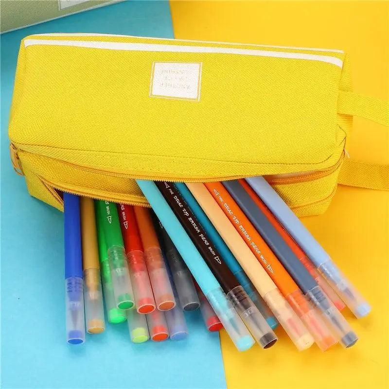 Trousse à crayons classique colorée grande capacité pour étudiants