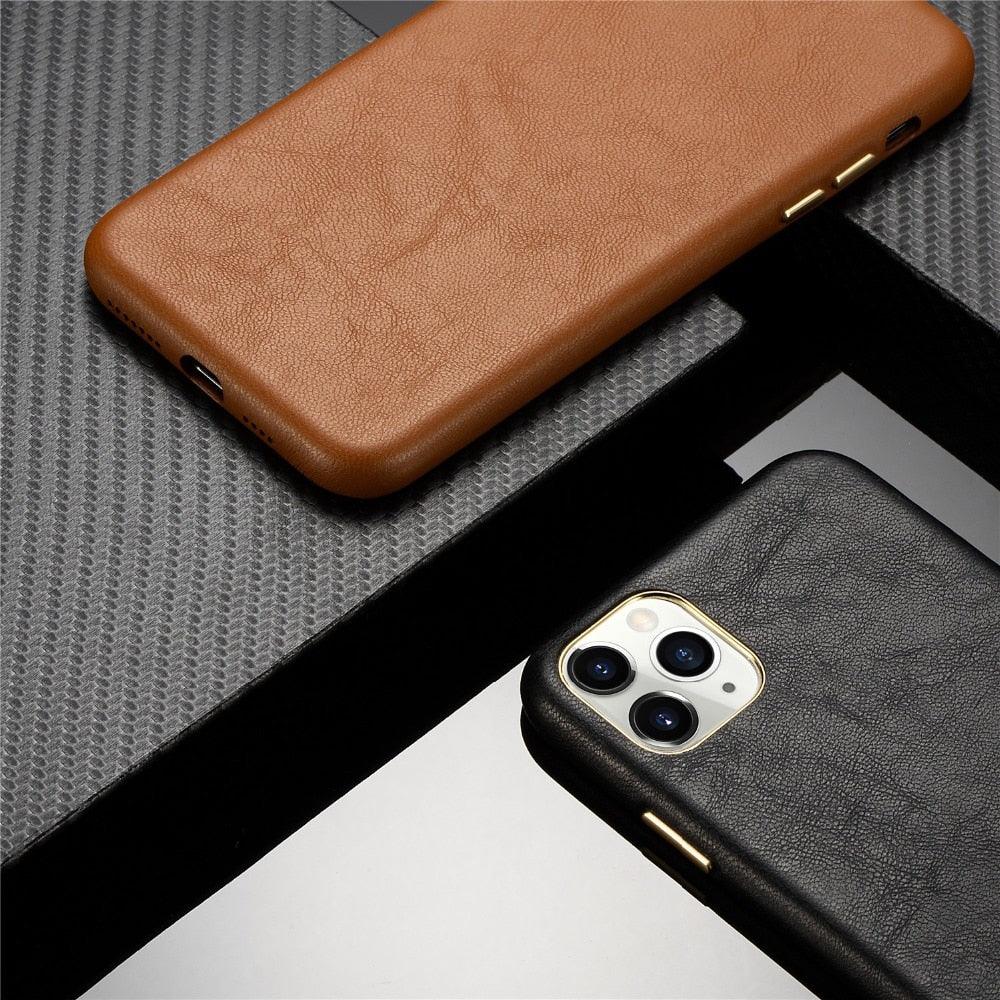 Funda de Cuero Clásica para iPhone - Verde Medianoche
