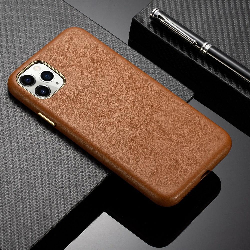Funda de Cuero Clásica para iPhone - Verde Medianoche