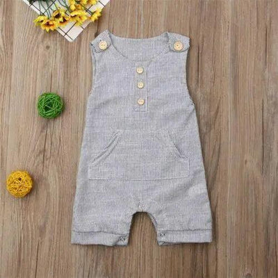 Classic Striped Sleeveless Romper for Newborns
