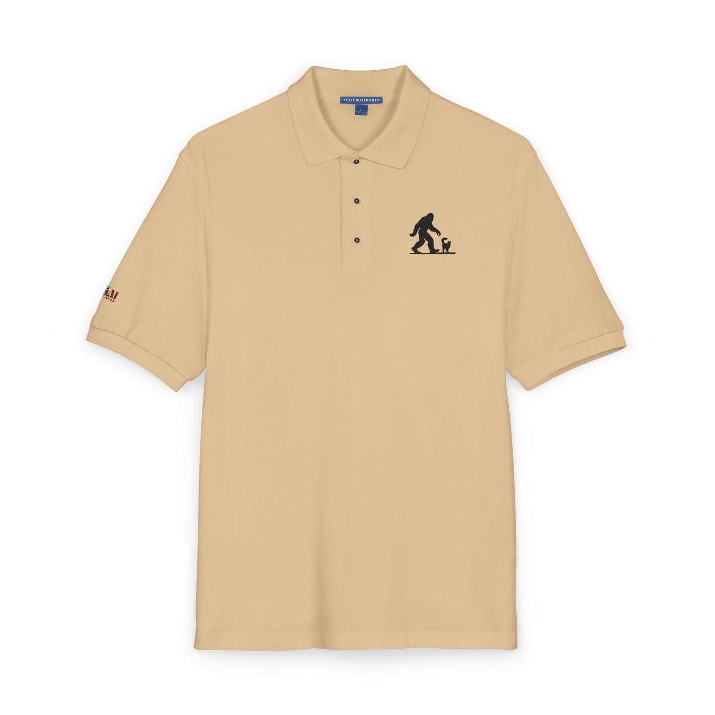 Sasquatch's Cat Adventure Unisex Polo Shirt - Embroidered Style - Korvel