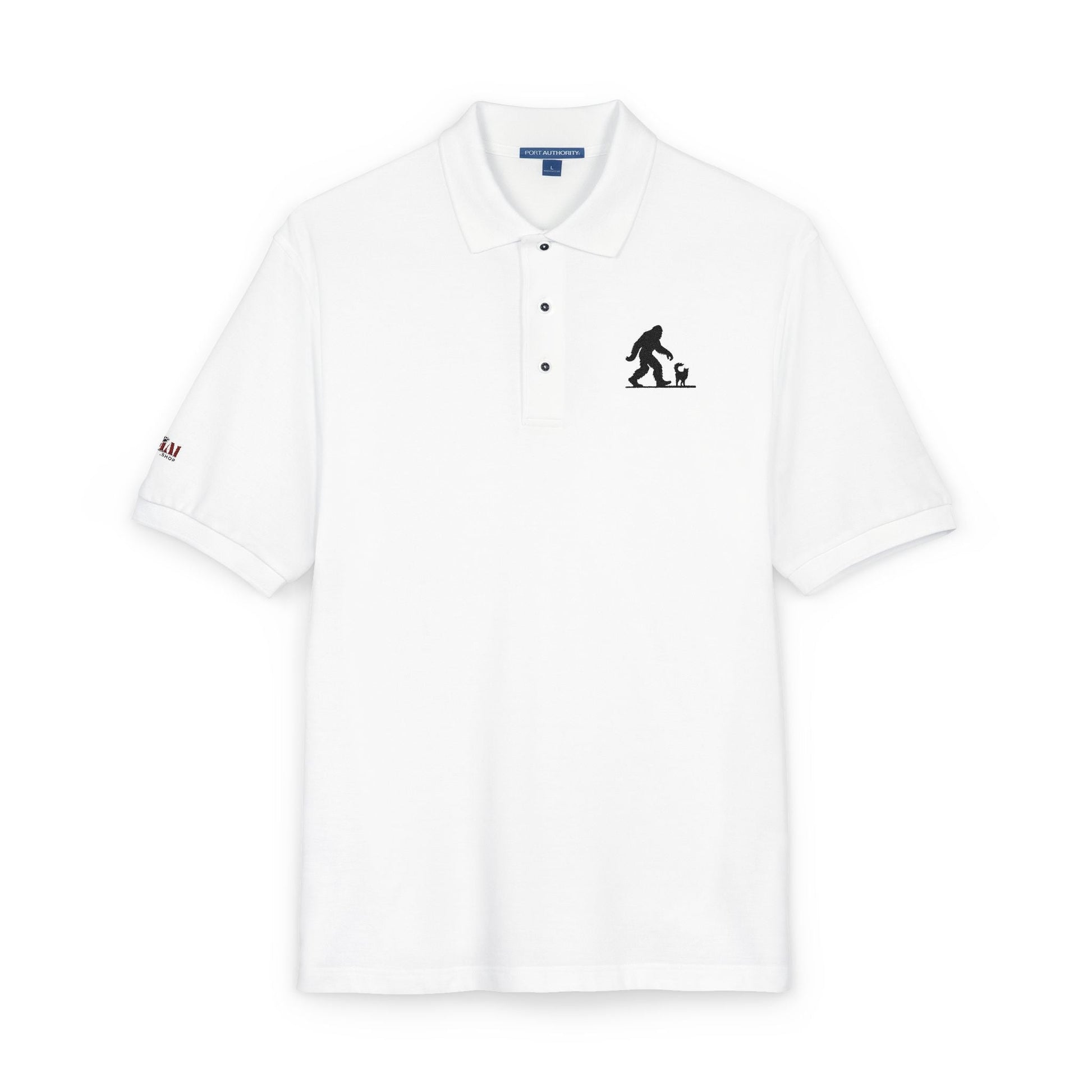 Sasquatch's Cat Adventure Unisex Polo Shirt - Embroidered Style - Korvel