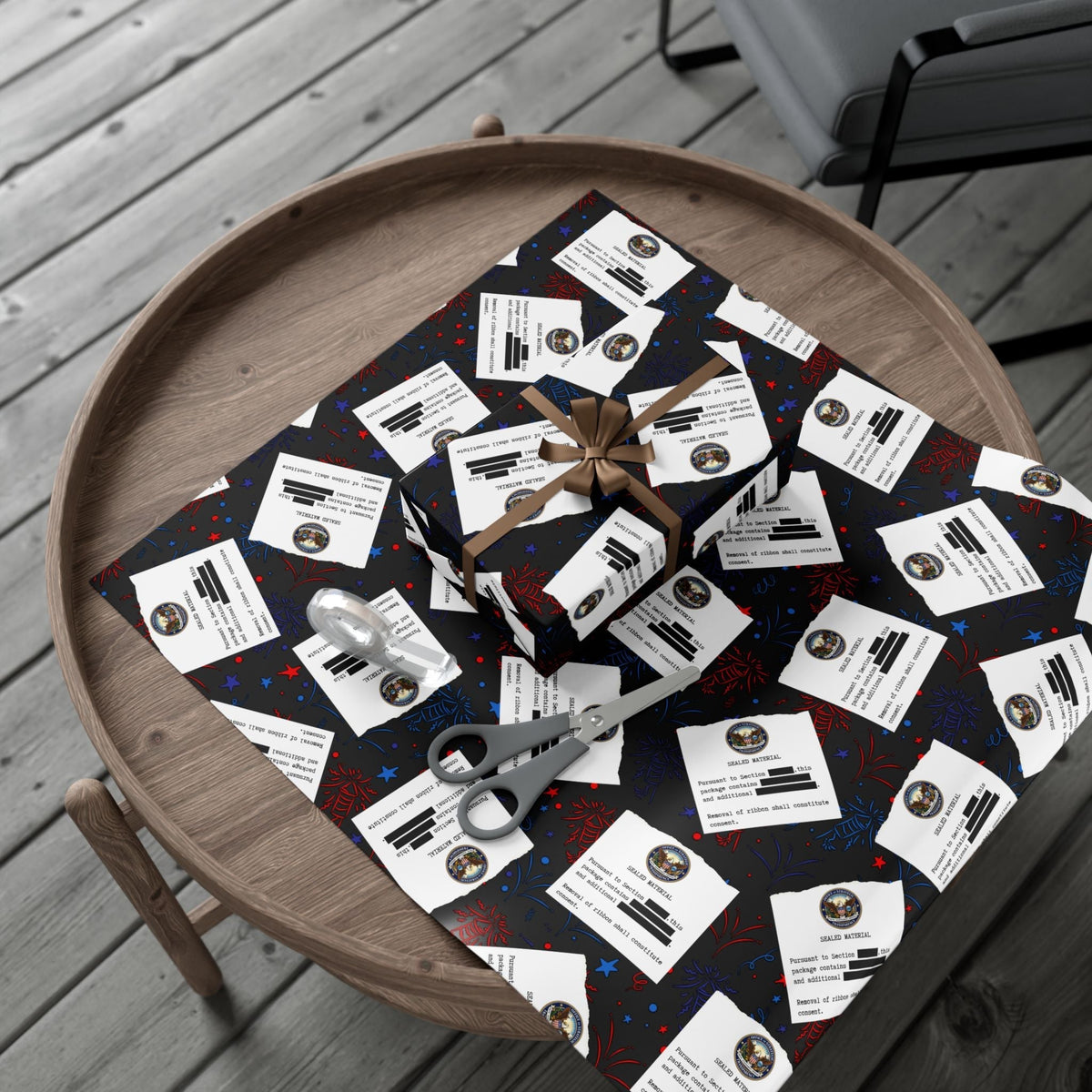 Classified Celebration Gift Wrap – Patriotic Fireworks Design