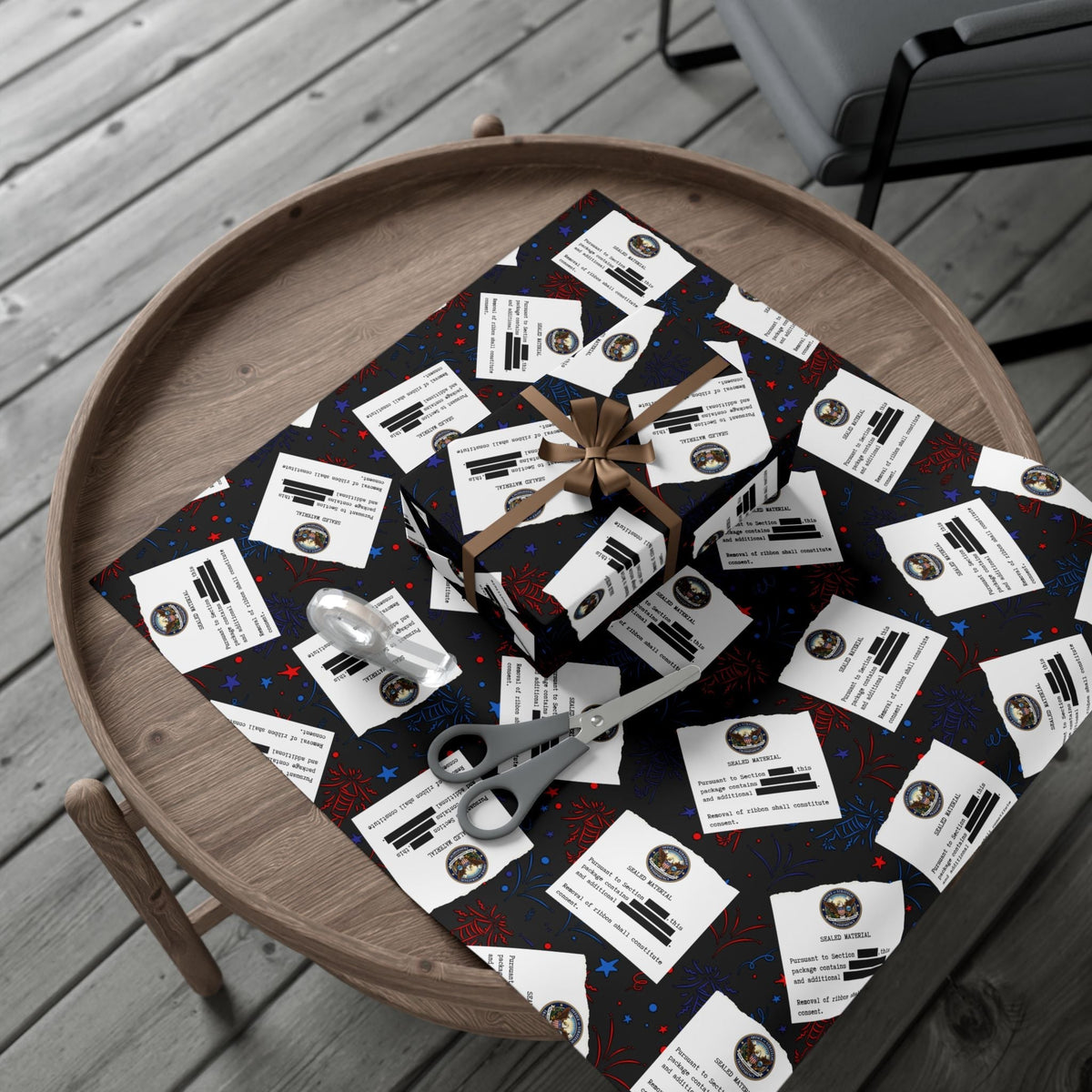 Classified Celebration Gift Wrap – Patriotic Fireworks Design