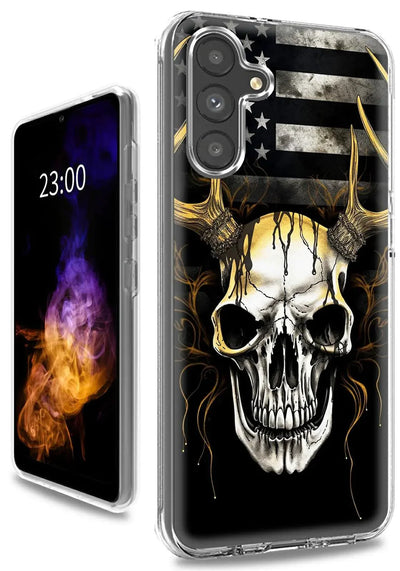 ClearView DualGuard Case - American Flag Skull for Samsung A13 5G