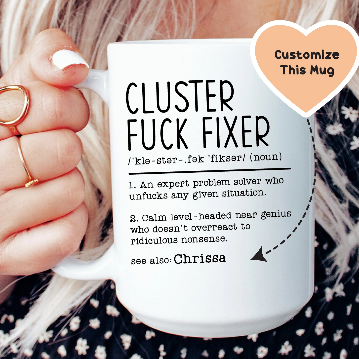 Mug personnalisé Cluster Fixer - Vaisselle à boire personnalisée