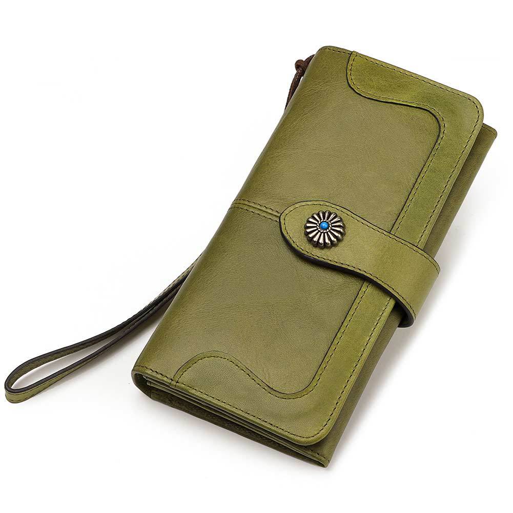 Clutch Bag RFID Anti-Magnetic Anti-Theft Brush Ladies Long Wallet Mobile Phone Bag Leather Wallet Coin Pocket - Korvel