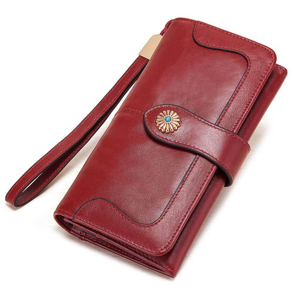Clutch Bag RFID Anti-Magnetic Anti-Theft Brush Ladies Long Wallet Mobile Phone Bag Leather Wallet Coin Pocket - Korvel