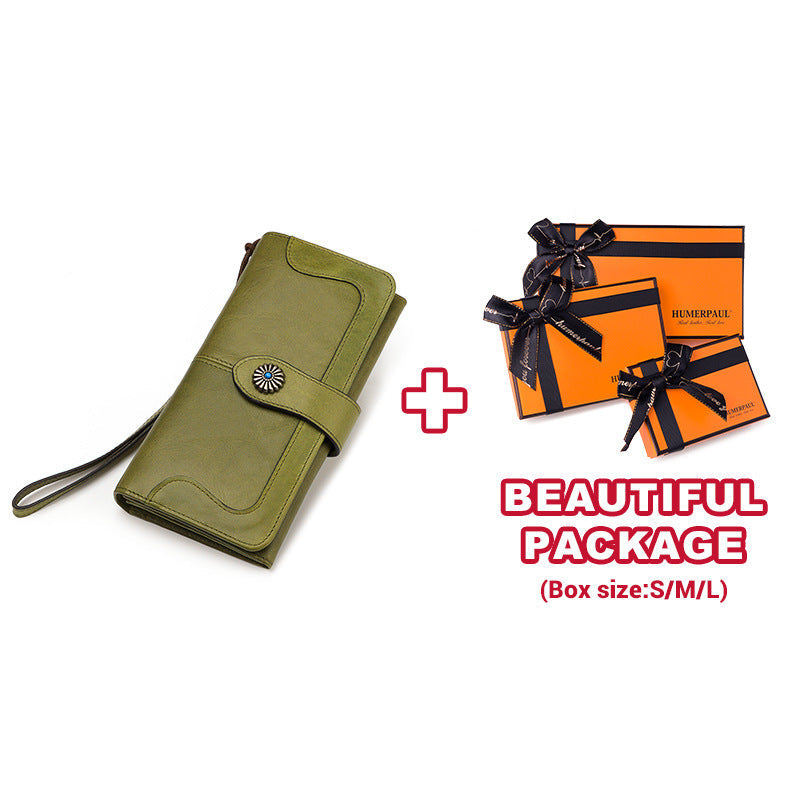 Clutch Bag RFID Anti-Magnetic Anti-Theft Brush Ladies Long Wallet Mobile Phone Bag Leather Wallet Coin Pocket - Korvel