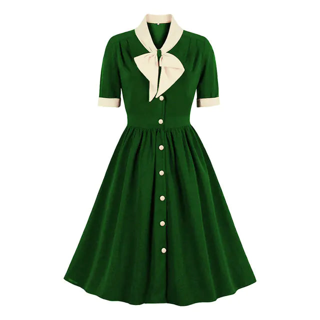 Robe de fête rétro en maille brodée élégante des années 1950